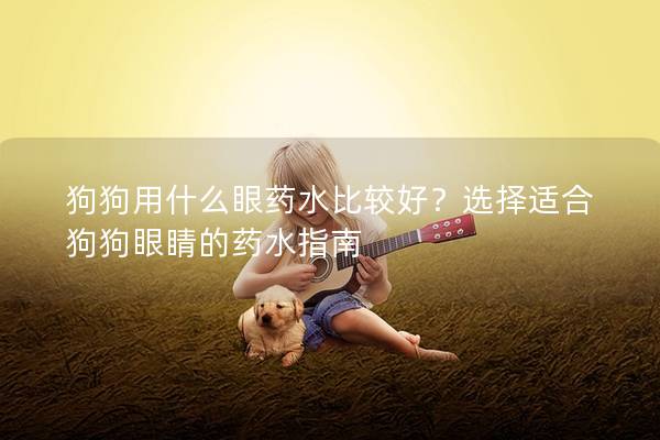 狗狗用什么眼藥水比較好？選擇適合狗狗眼睛的藥水指南