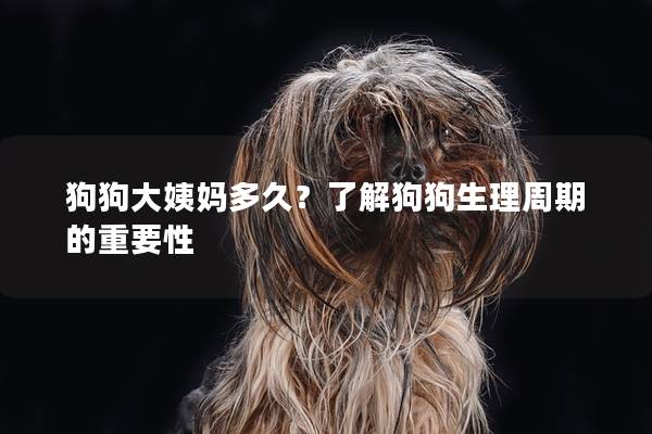 狗狗大姨媽多久？了解狗狗生理周期的重要性
