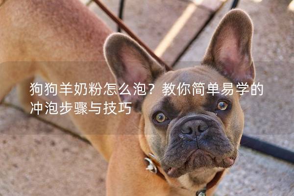 狗狗羊奶粉怎么泡？教你簡單易學(xué)的沖泡步驟與技巧