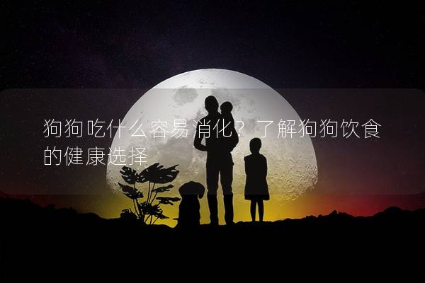 狗狗吃什么容易消化？了解狗狗飲食的健康選擇