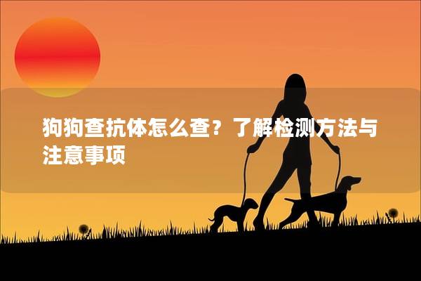狗狗查抗體怎么查？了解檢測方法與注意事項(xiàng)