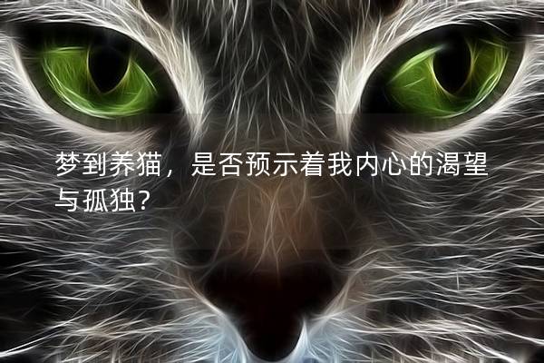夢到養貓，是否預示著我內心的渴望與孤獨？