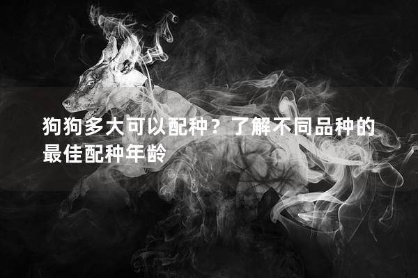 狗狗多大可以配種?了解不同品種的最佳配種年齡 狗狗多大可以配種?了解不同品種的最佳配種年齡