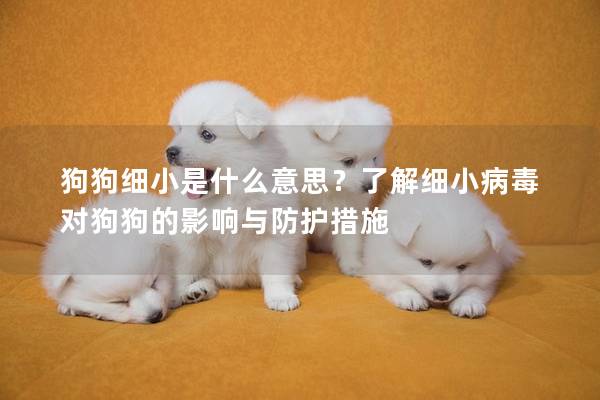 狗狗細(xì)小是什么意思？了解細(xì)小病毒對狗狗的影響與防護(hù)措施